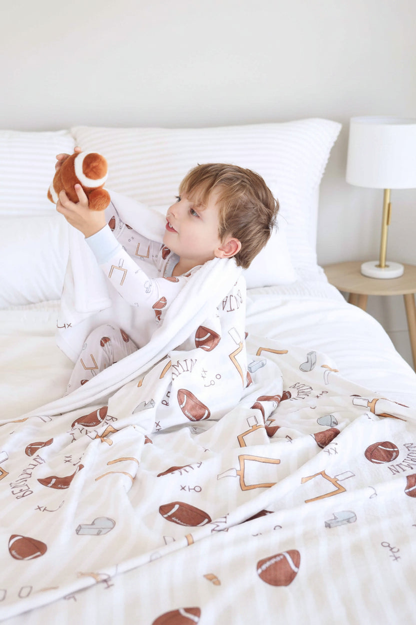 caden lane football personalized blanket for kids