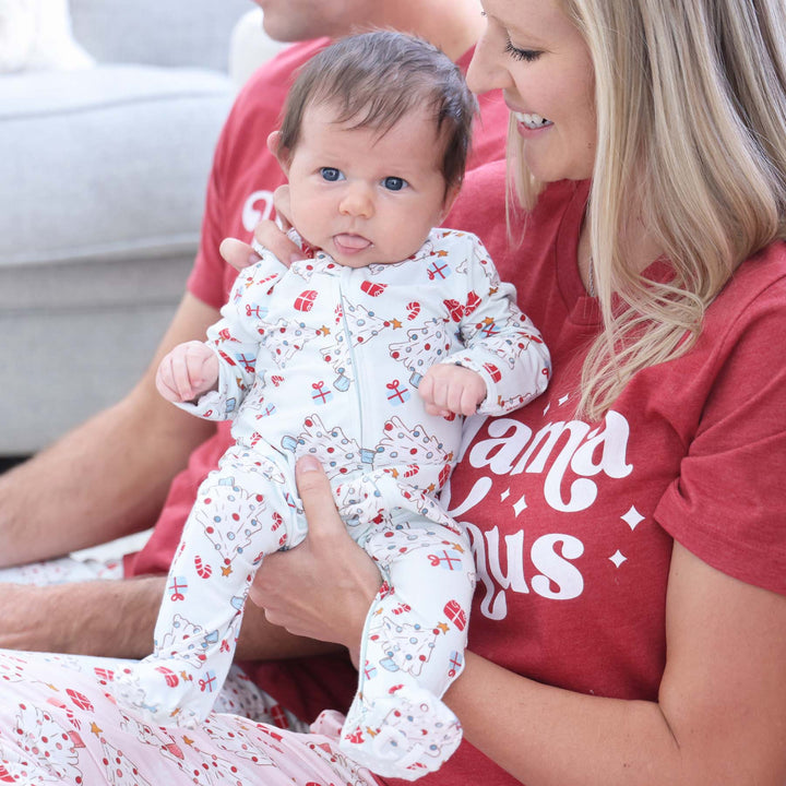blue christmas footie for babies 