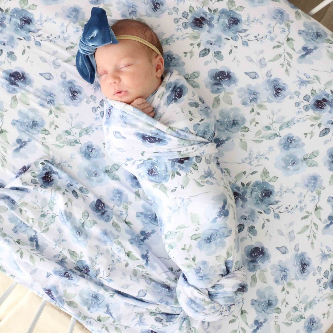 oversized swaddle blue floral