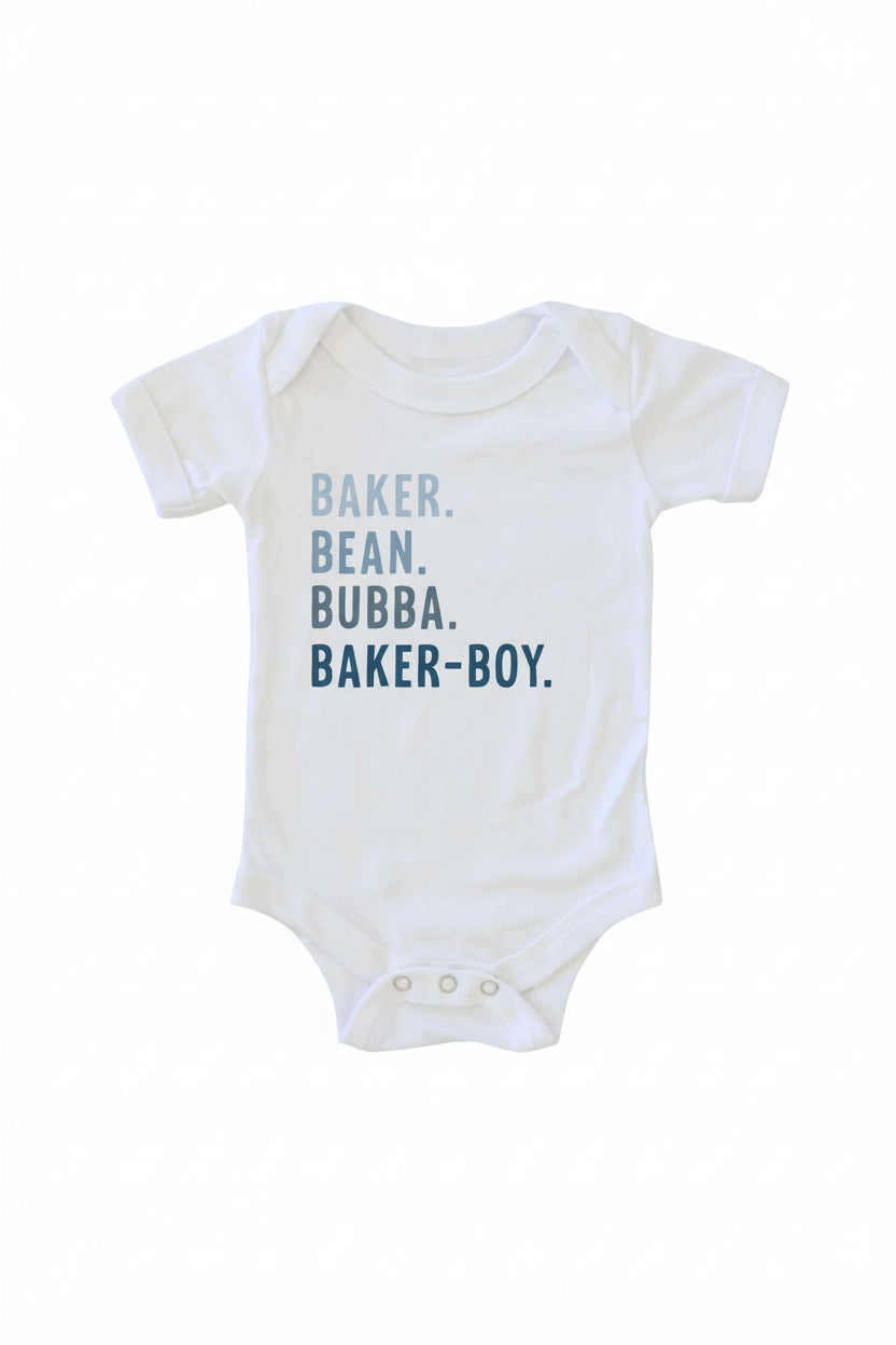 onesie with blue nickname 