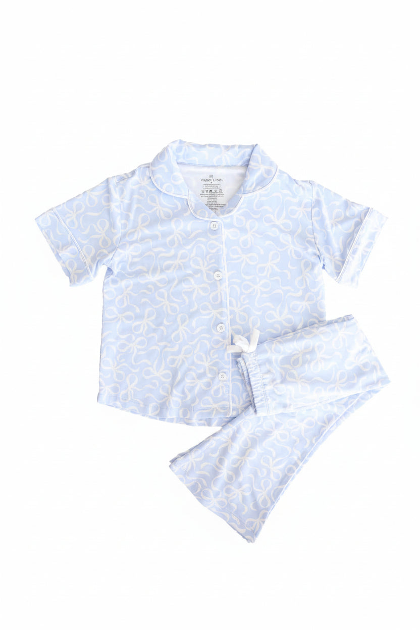 blue-tiful bows flare lounge set for girls 