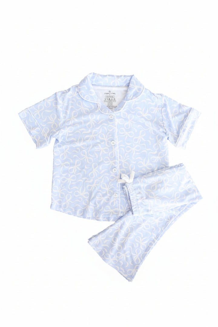 blue-tiful bows flare lounge set for girls 