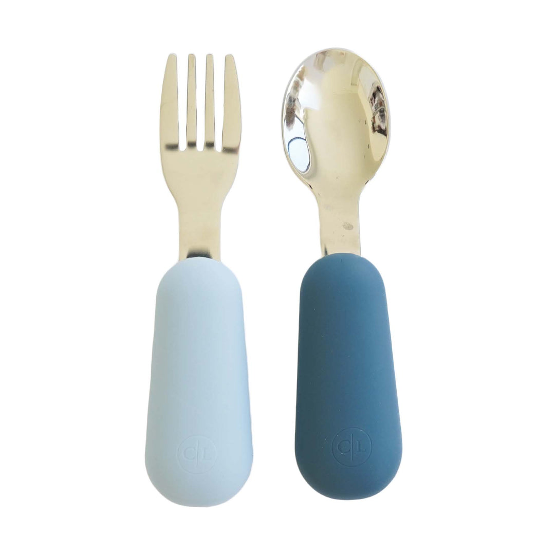 blue silicone silverware 