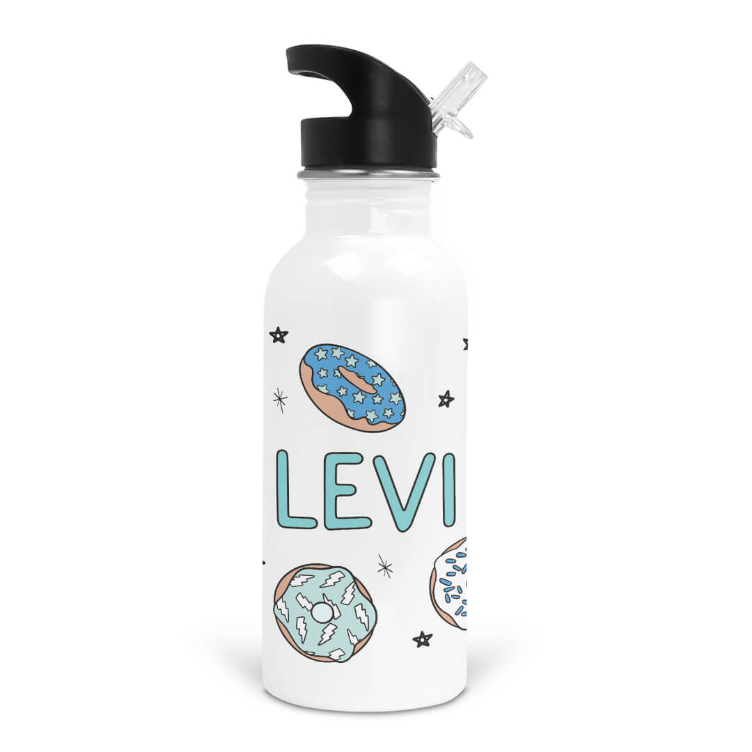 blue donut water bottle personalized