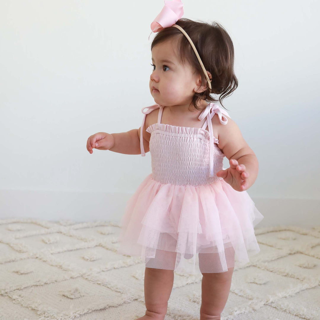 baby bodysuit with tutu blush 