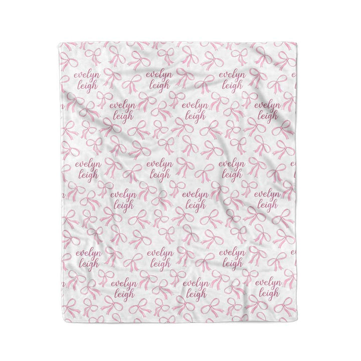 blushing bows personalized blanket for girls 