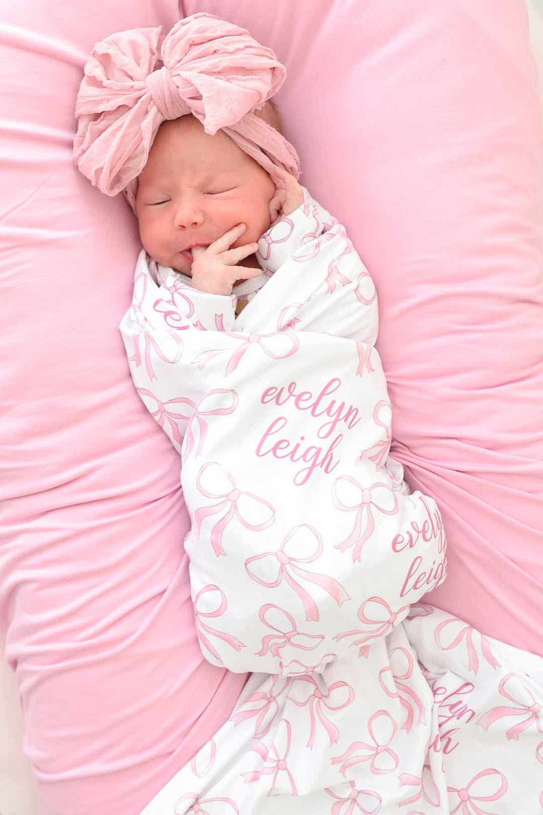 bow personalized blanket for baby girls 