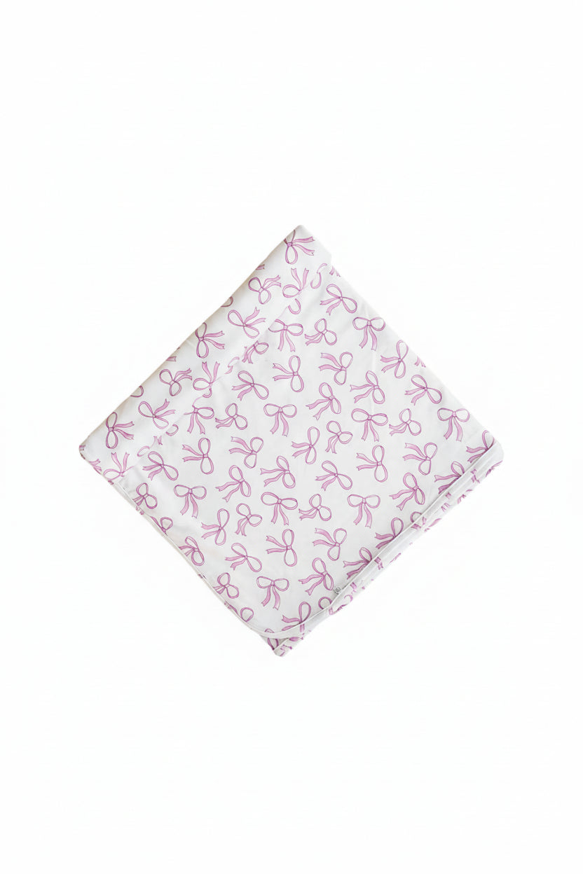 blushing bows oversized swaddle blanket 