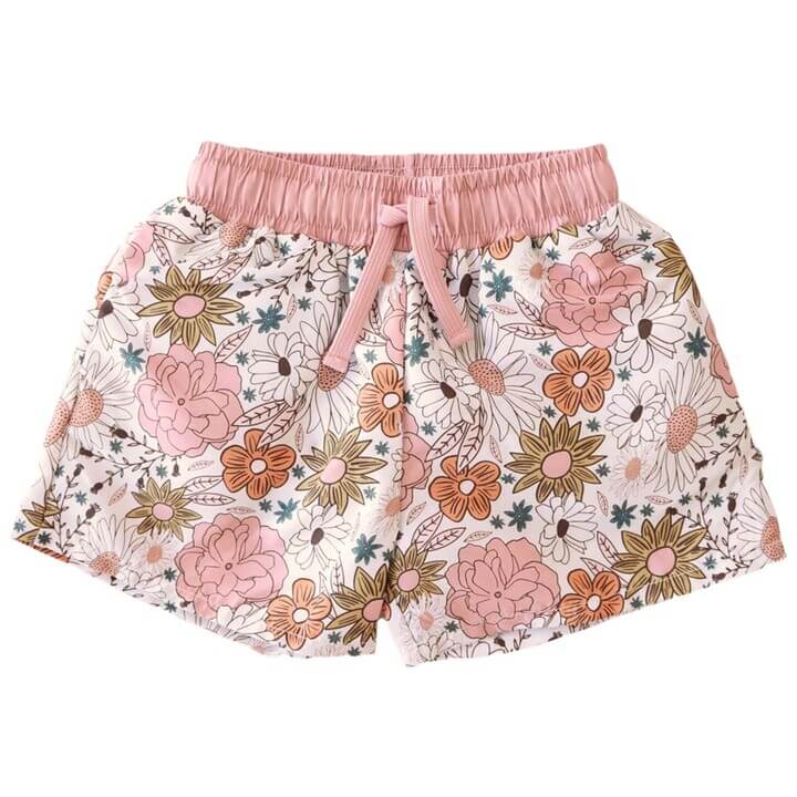 boho floral swim trunks for boys