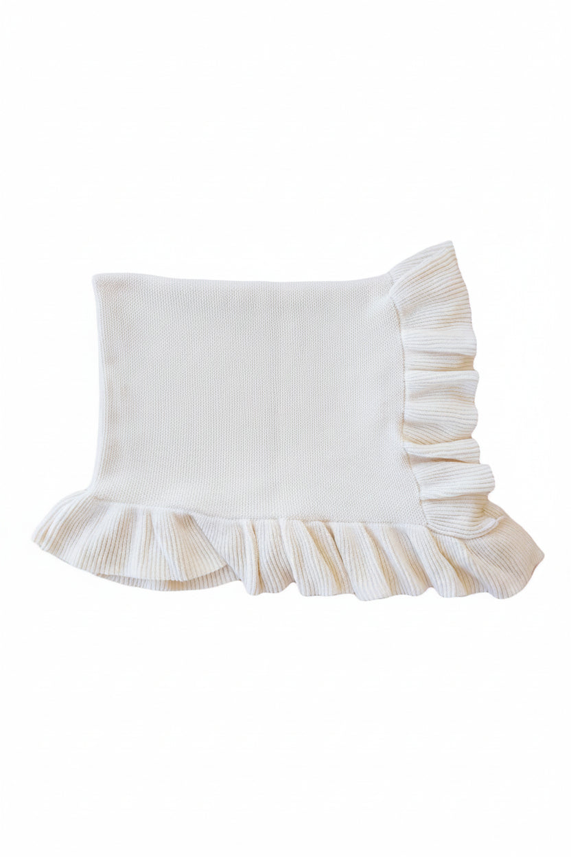 bone blanket with ruffle 