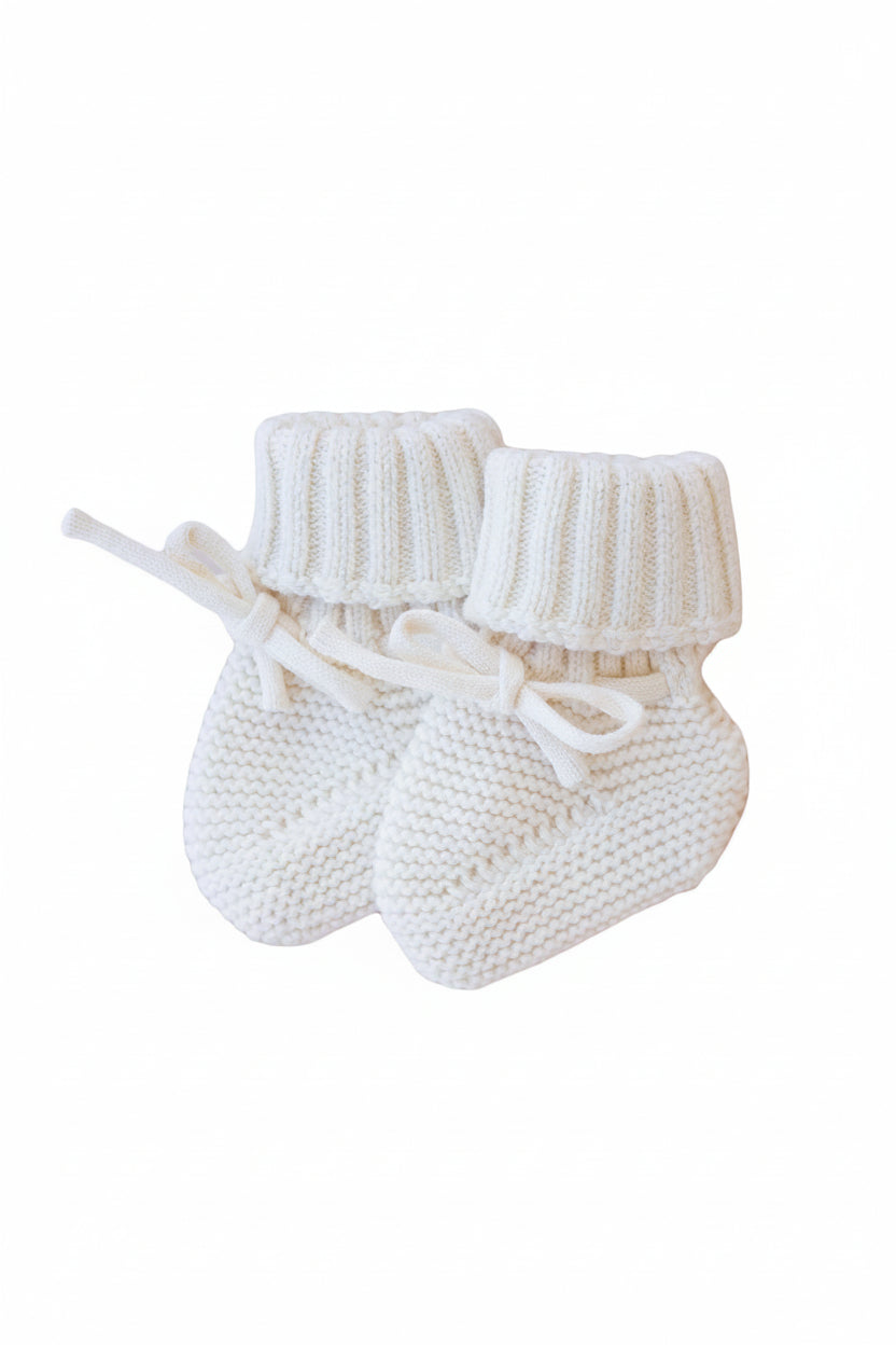 cream baby booties 