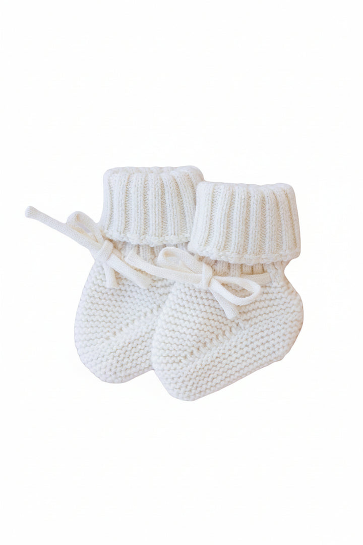 cream baby booties 