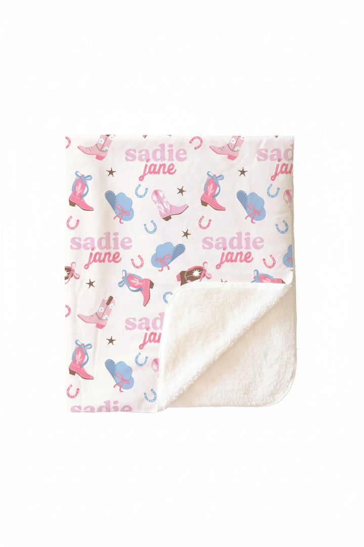 Boot Scootin' Personalized Kids Blanket