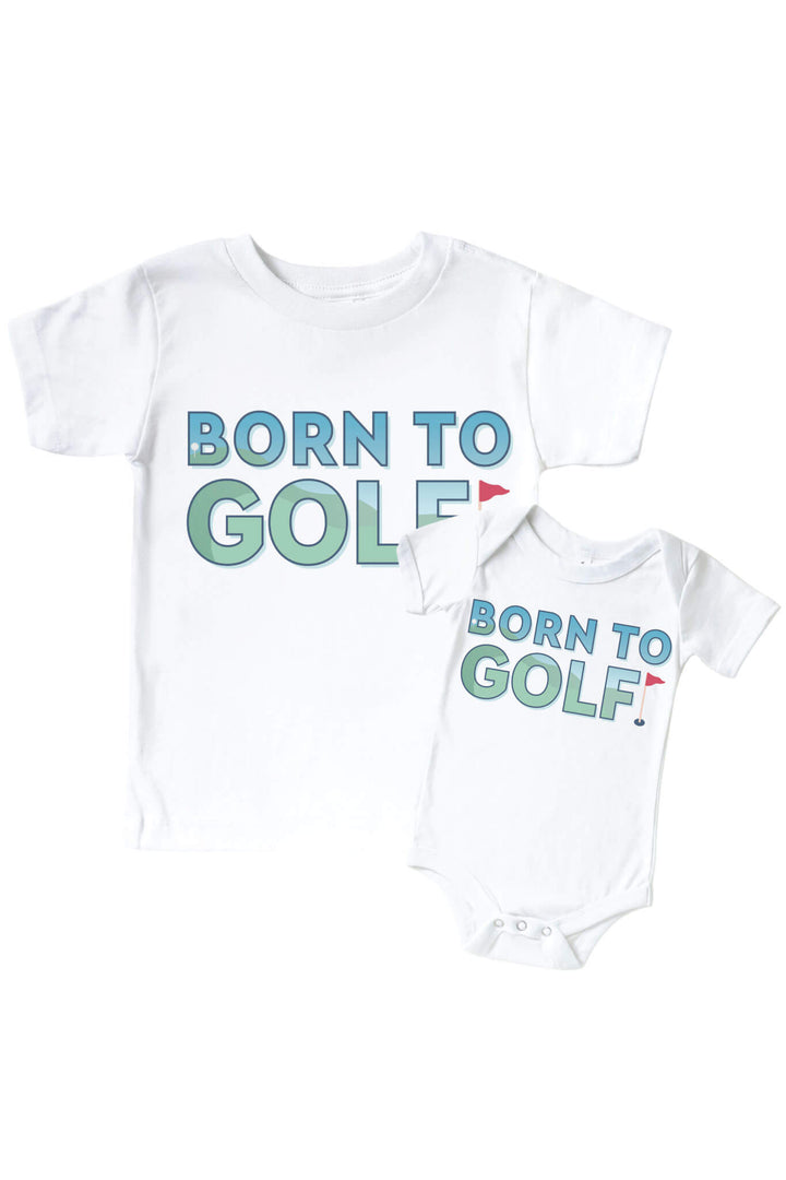 born to golf graphic tee and bodysuit 