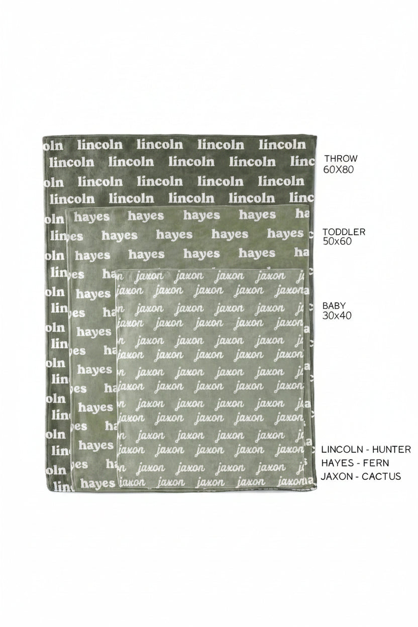 personalized color blanket size 