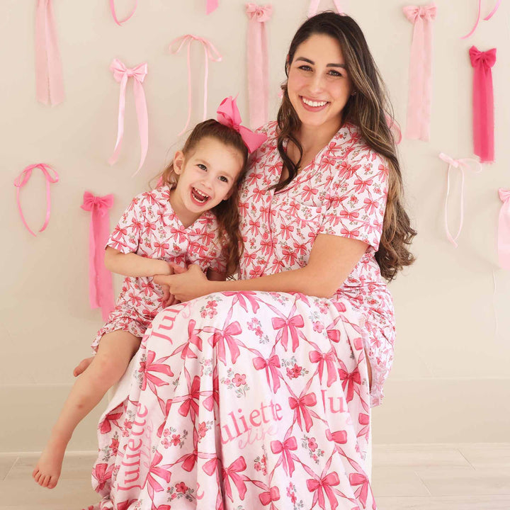 bow besties kids personalized blanket 