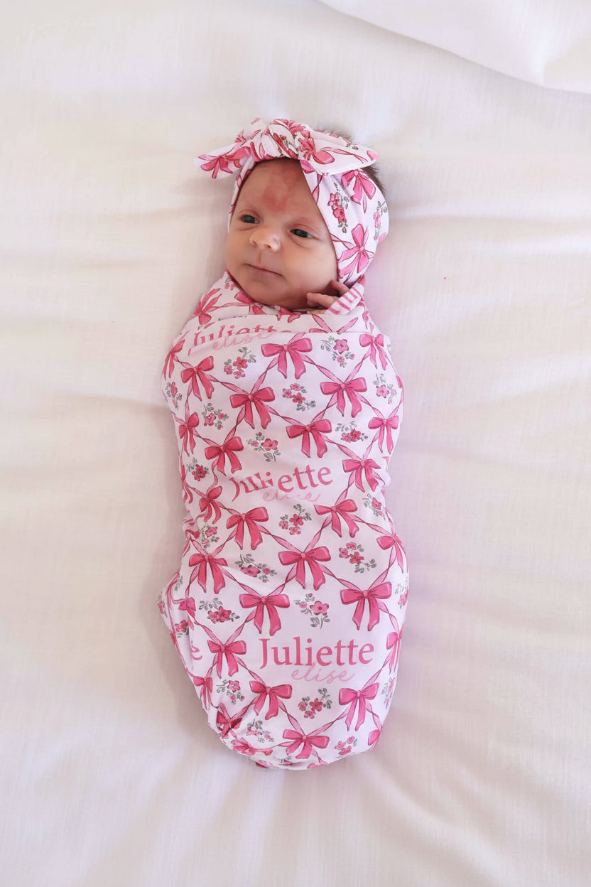 bow besties personalized blanket for baby girls 