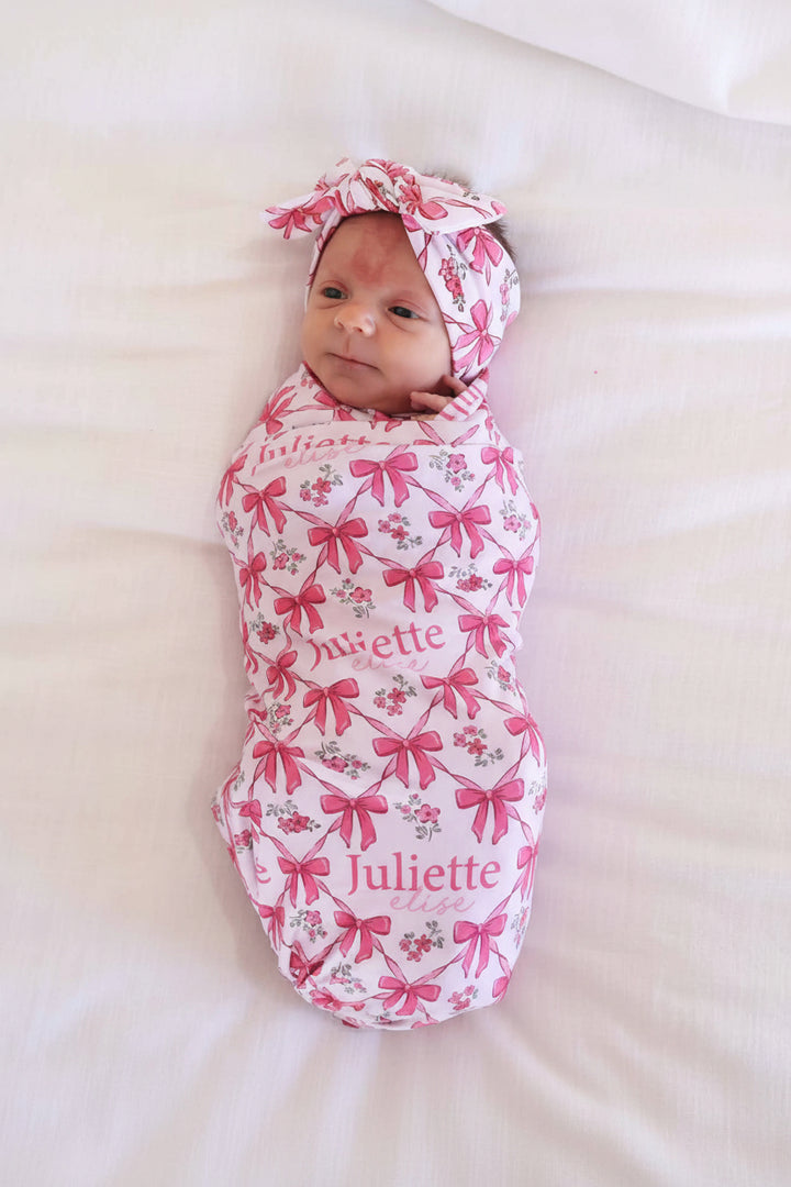bow besties personalized blanket for baby girls 