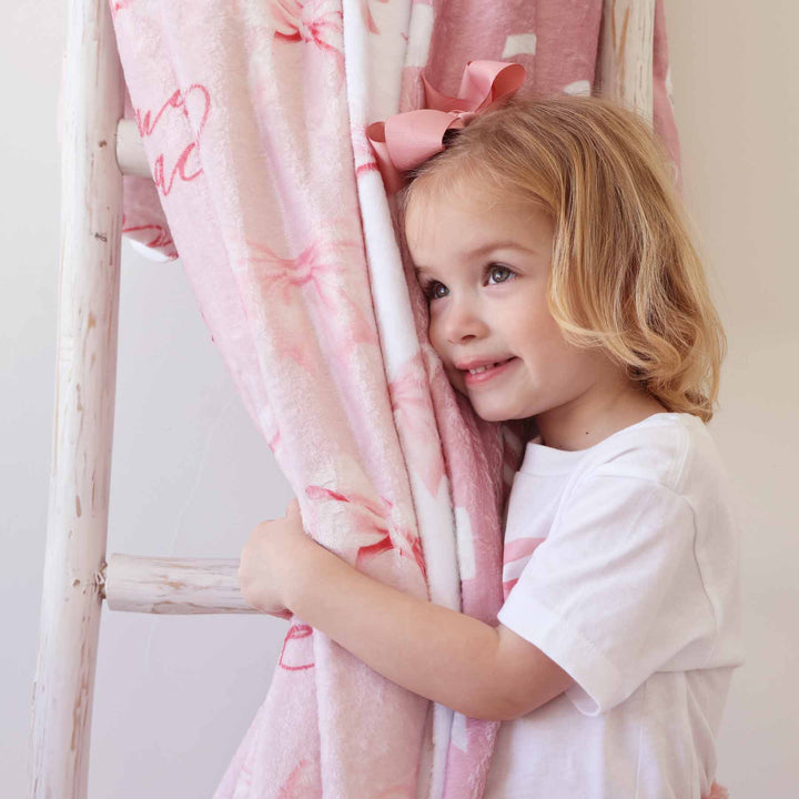 personalized bow blanket for toddlers 