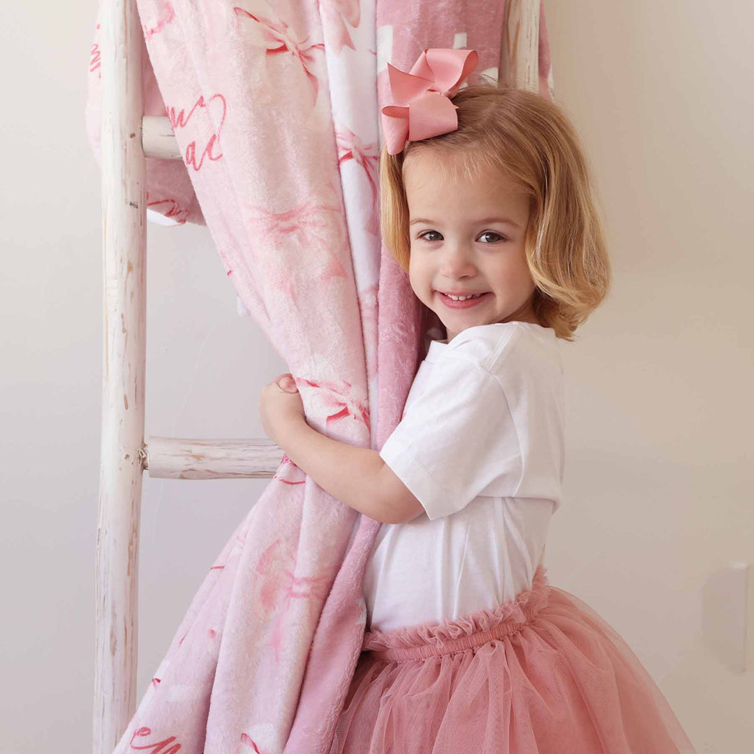 kids bow blanket 