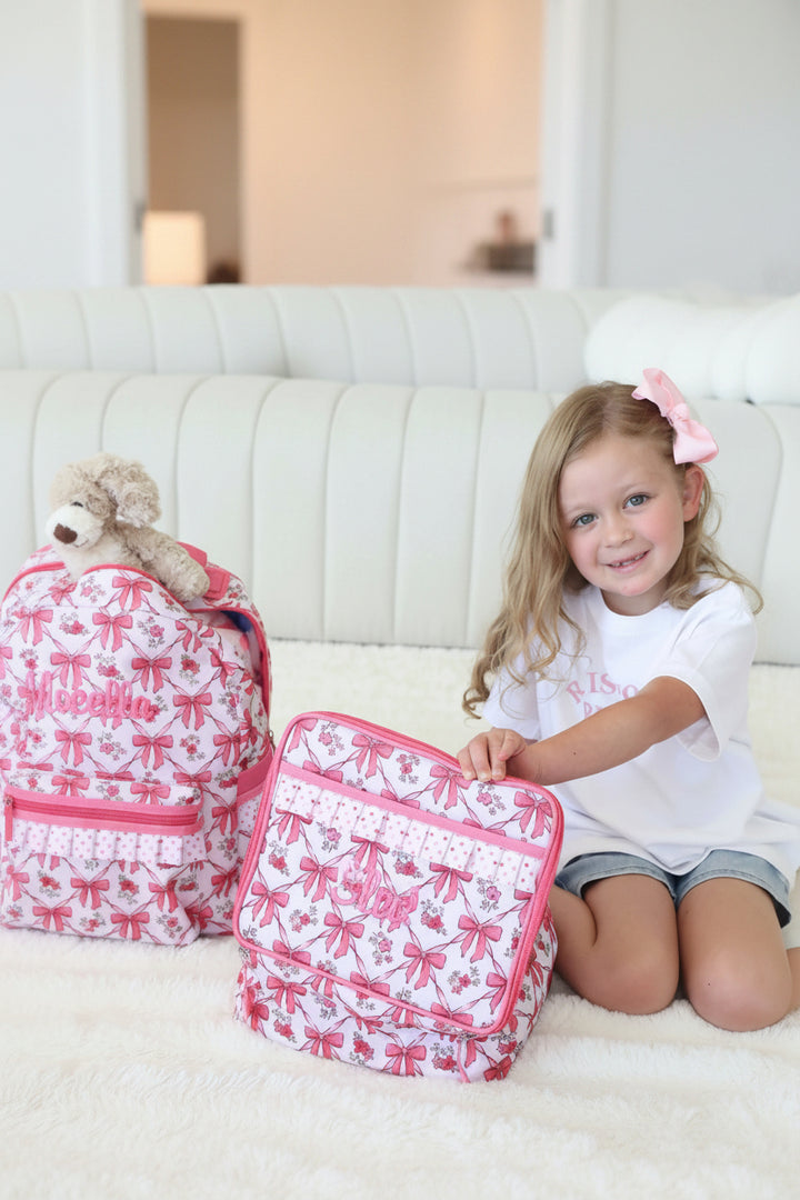 bow besties personalized lunchbox for elementary school girls 