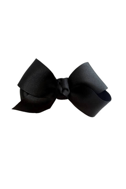 large ribbon bow with clip in black