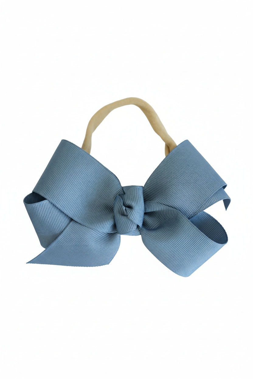 Ribbon Bow Headband | Vintage Blue