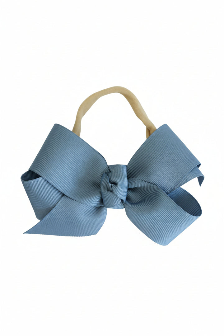 dusty blue ribbon headband 