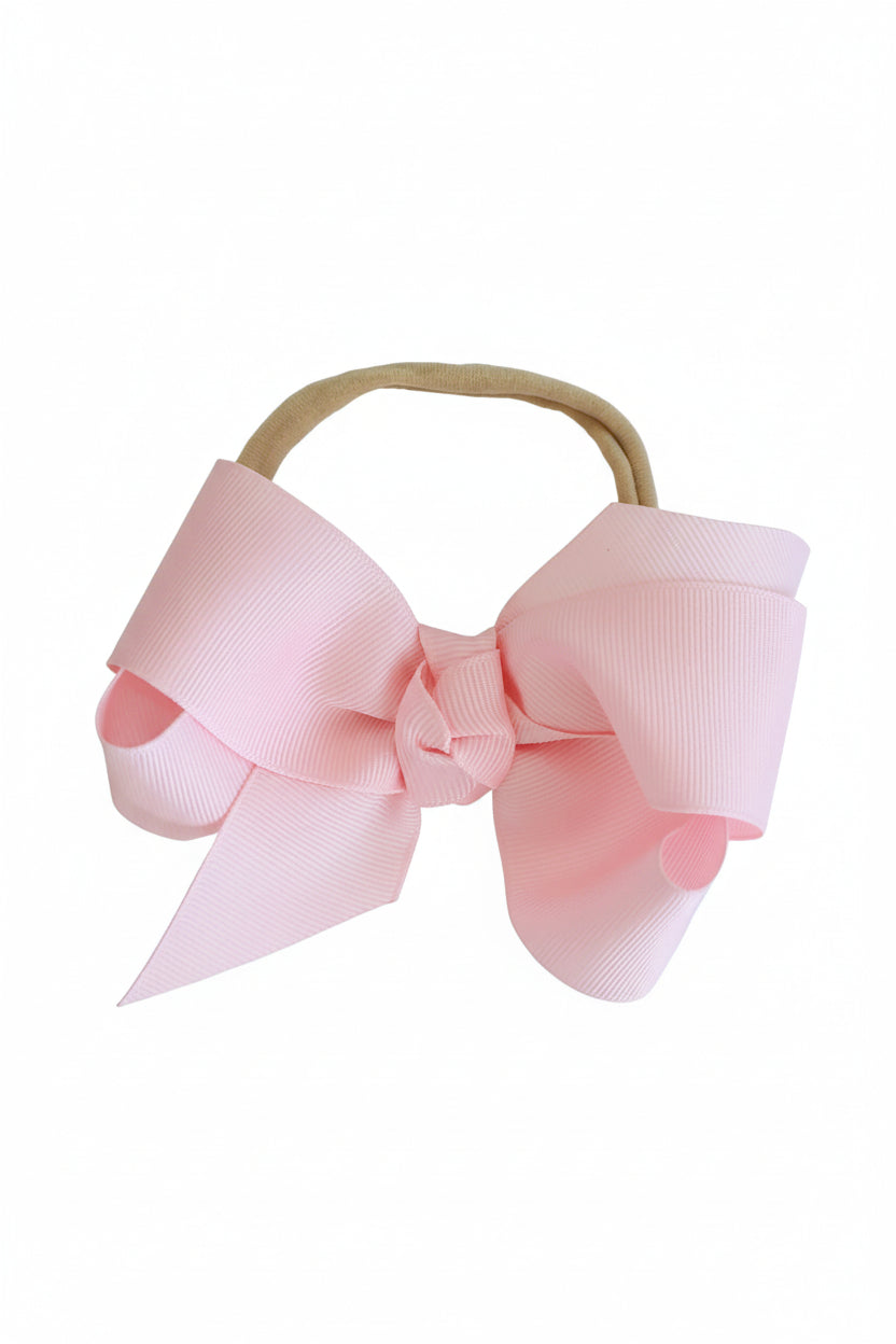 light pink ribbon bow headband 