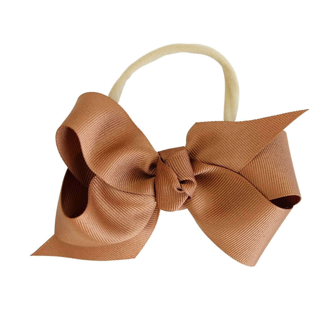 Ribbon Bow Headband | Rustic Brown