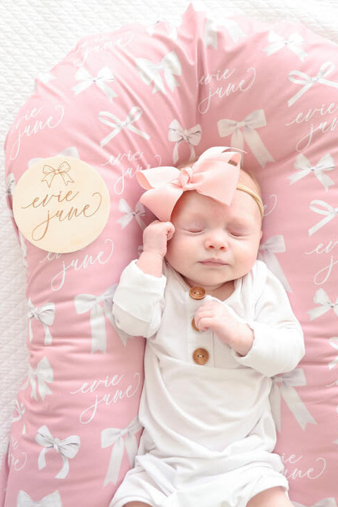 baby swaddle blanket personalized with bows 
