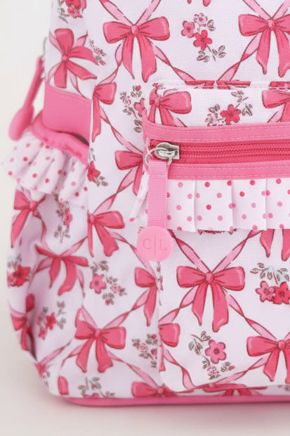 bow besties backpack for girls with front pocket 