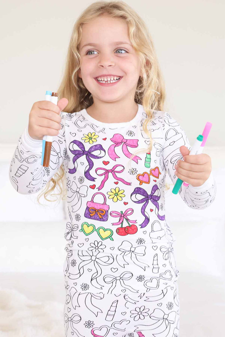 material girl colorable pajamas for girls 