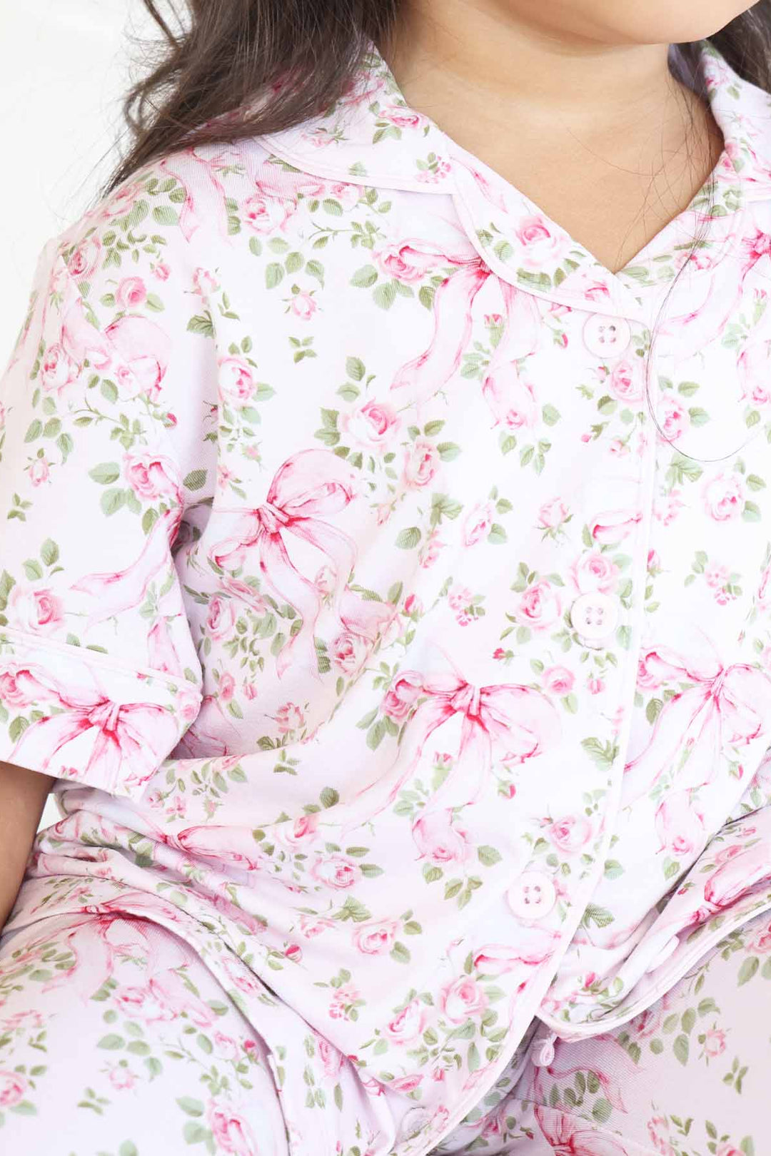 mommy and me matching pajamas bows in bloom for girls 