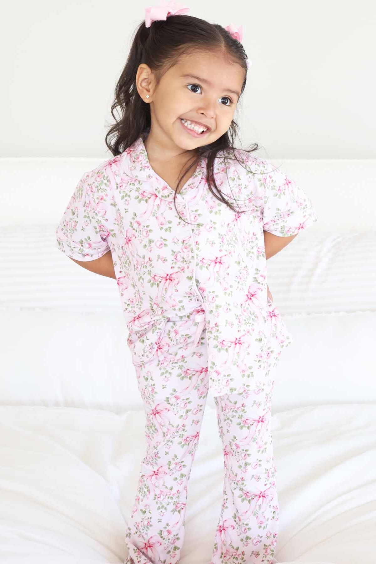 Girls' Two-Piece Flare Lounge Set | Bows in Bloom