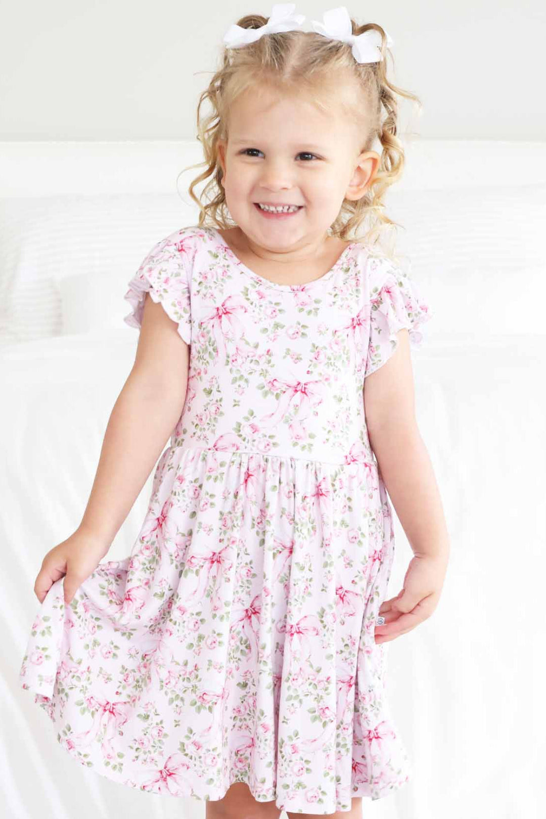 bows in bloom bamboo dress for girls 