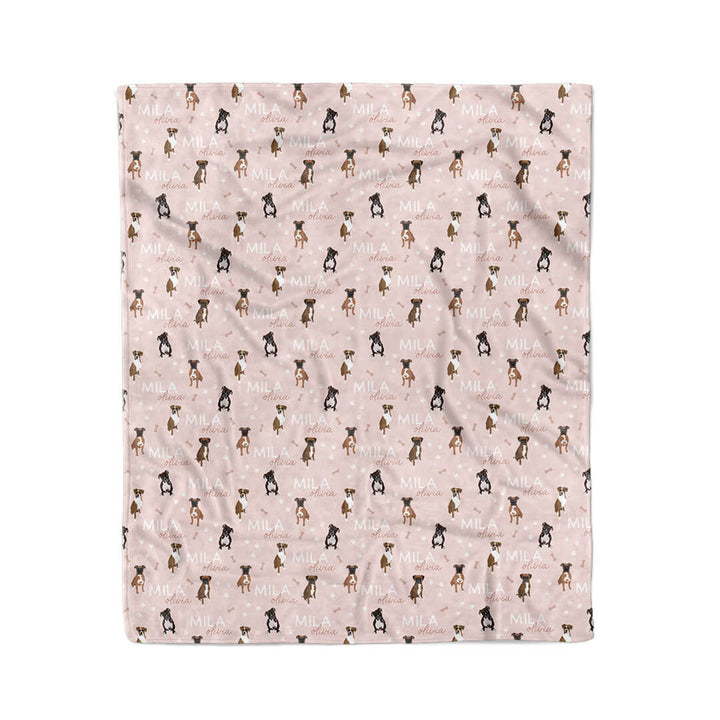 pink personalized kids blanket with boxers
