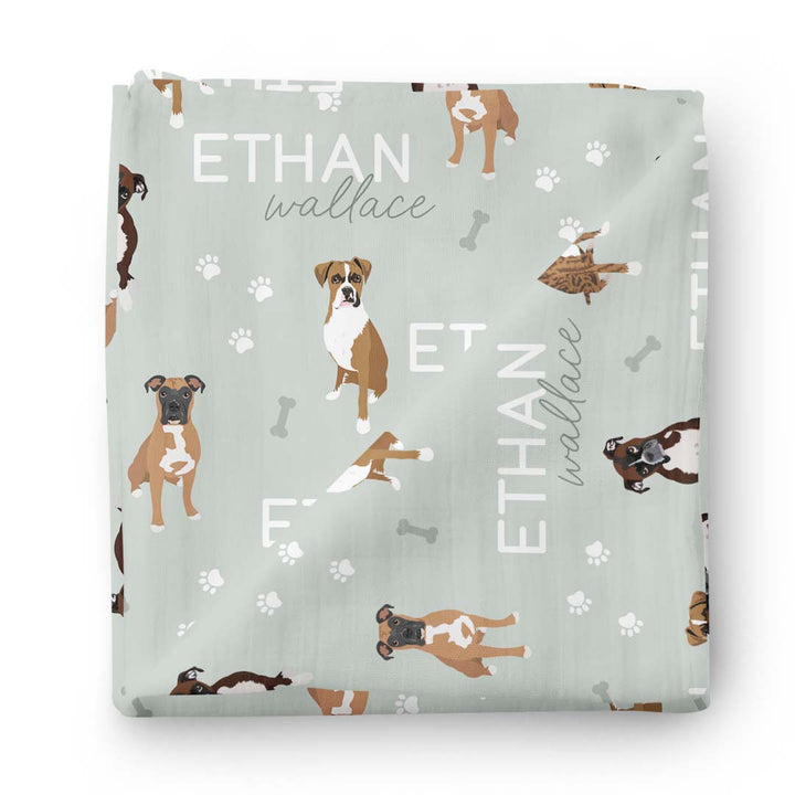 Personalized Baby Name Swaddle Blanket | Dog Breeds
