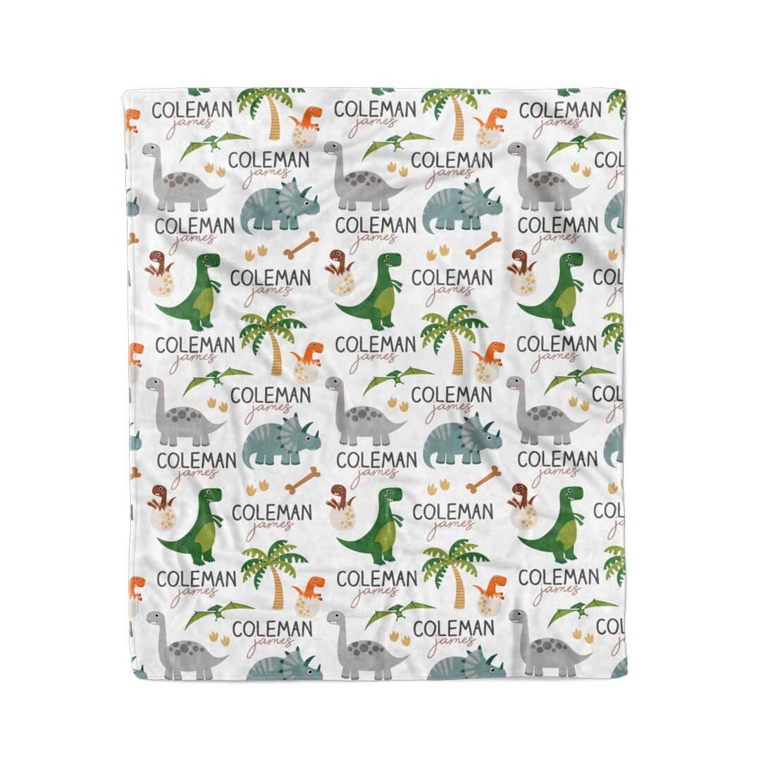 dinosaur kids blanket personalized 