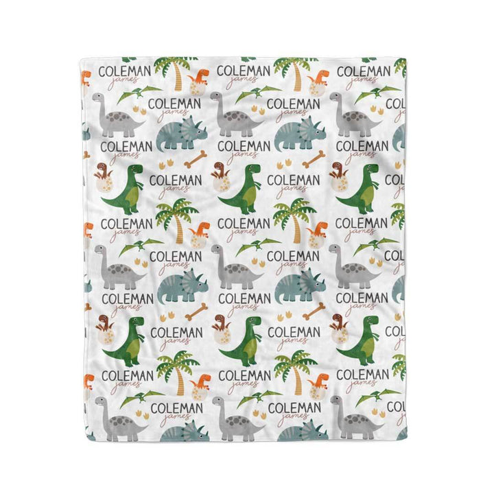 dinosaur kids blanket personalized 
