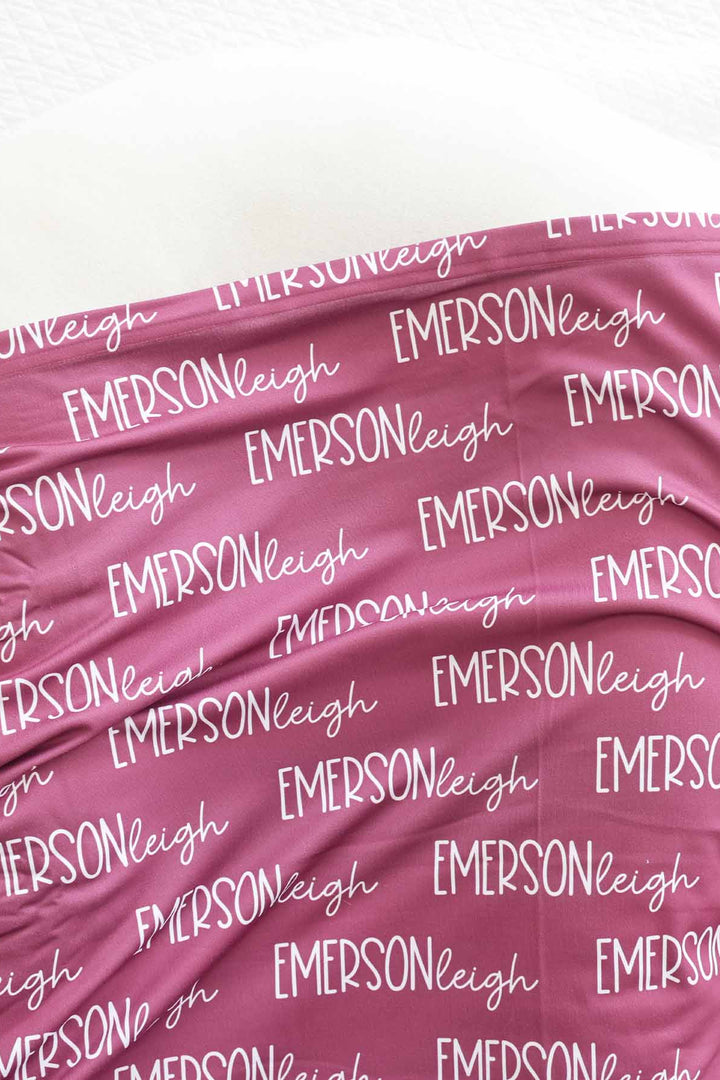 boysenberry waffle bamboo personalized swaddle 