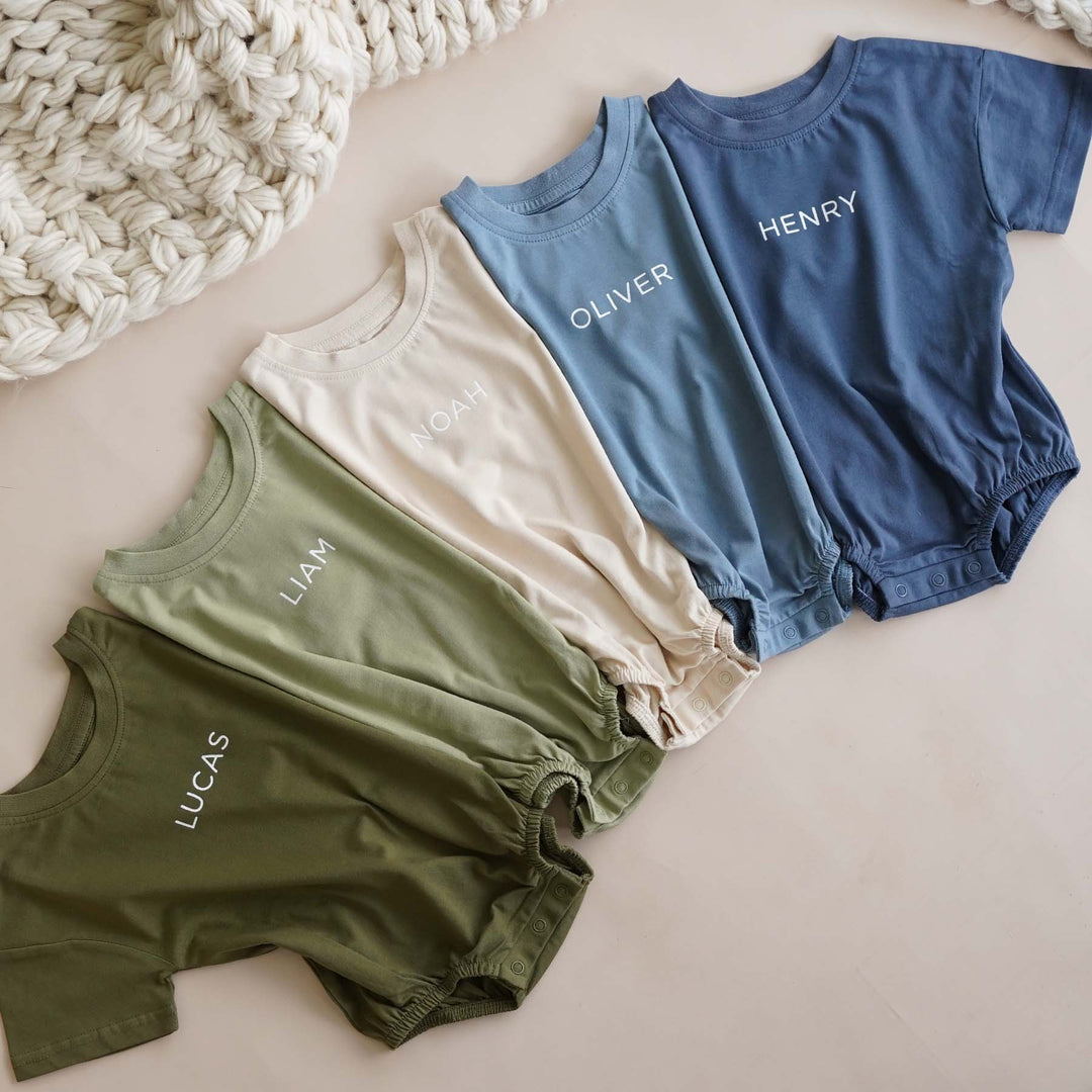 short sleeve bubble romper for boy 