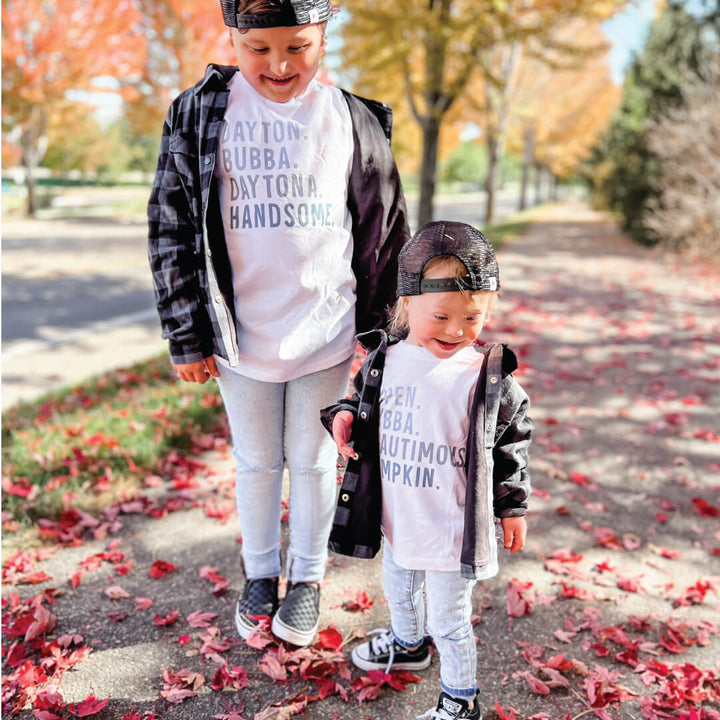 matching sibling nickname graphic tees
