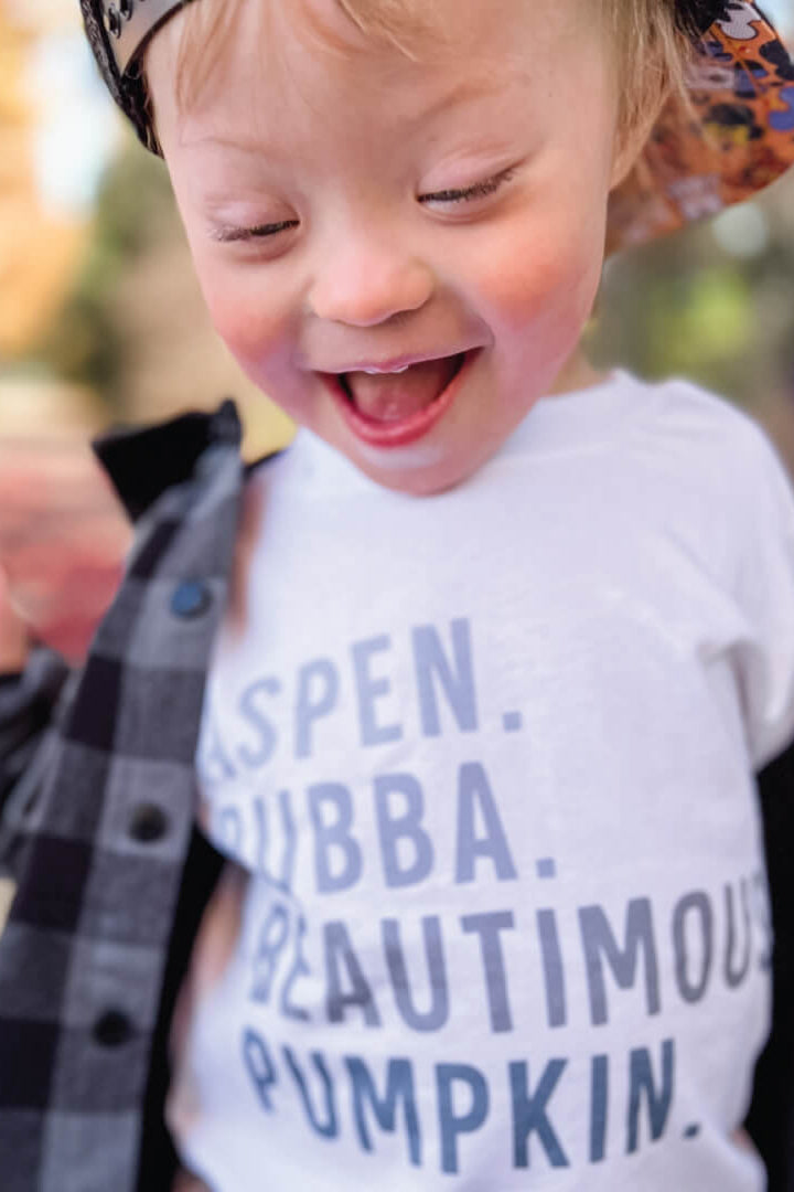 personalized blue nickname color block kids graphic tee white