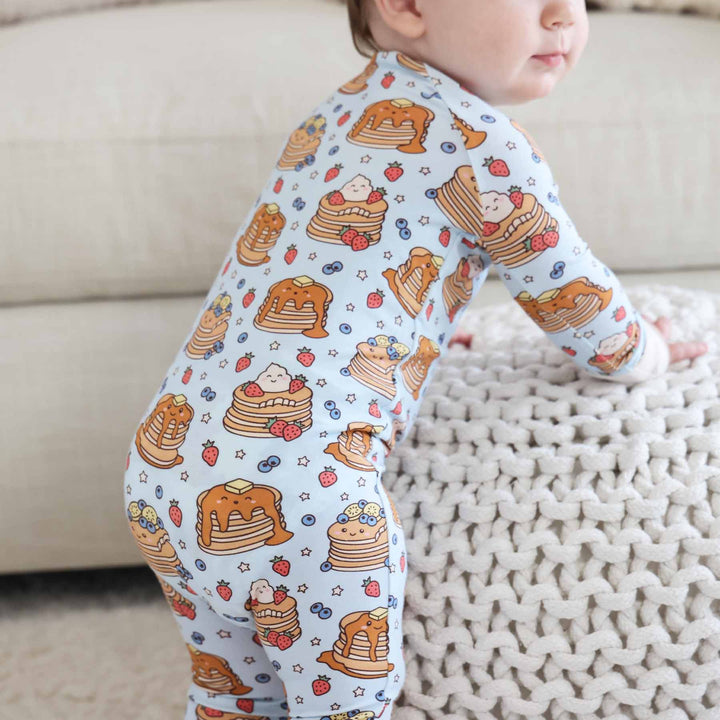 breakfast pancakes pajama print