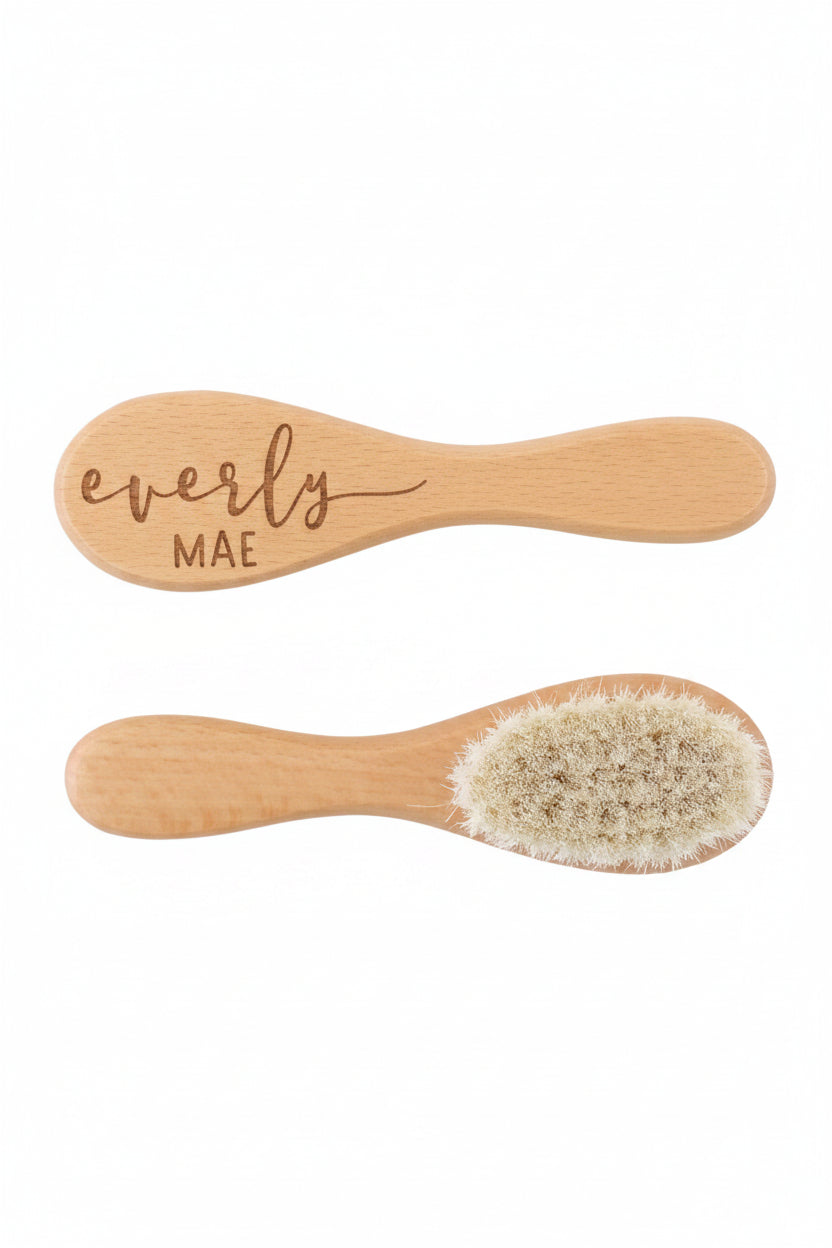 Personalized Wooden Baby Brush | Sweet Script