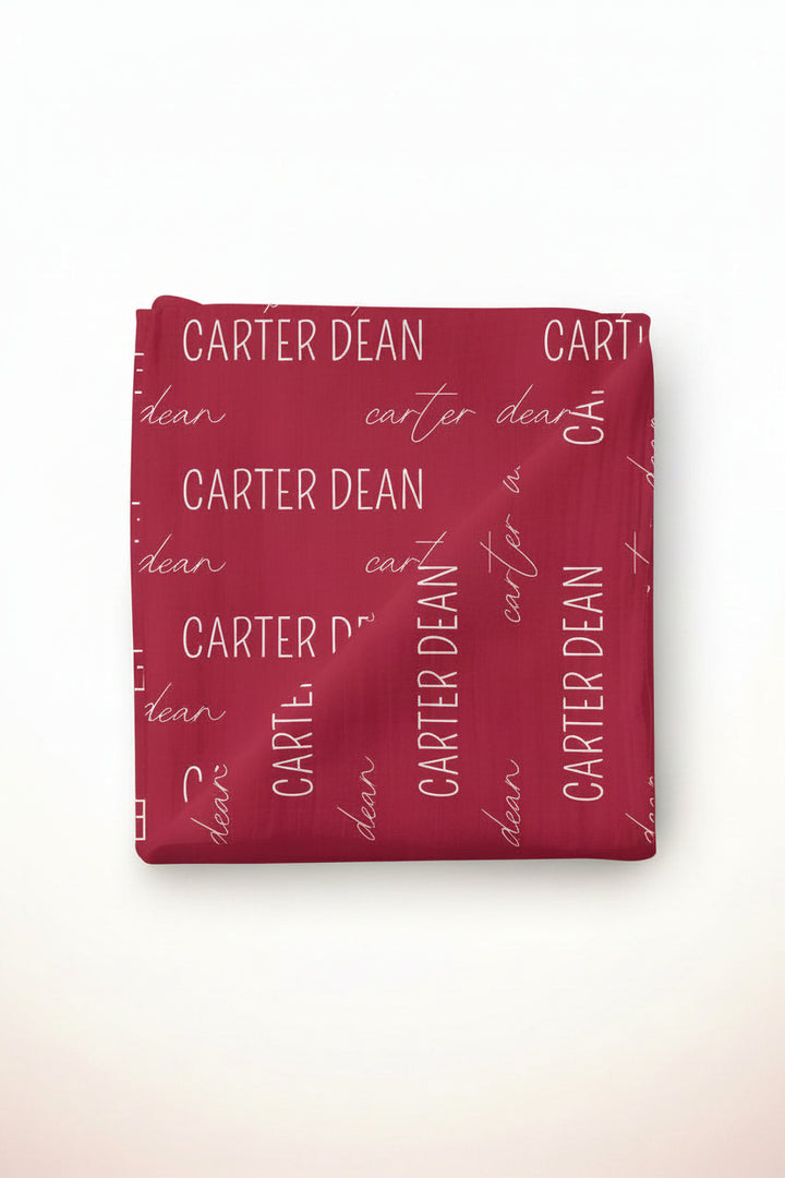 personalized red swaddle for babies 