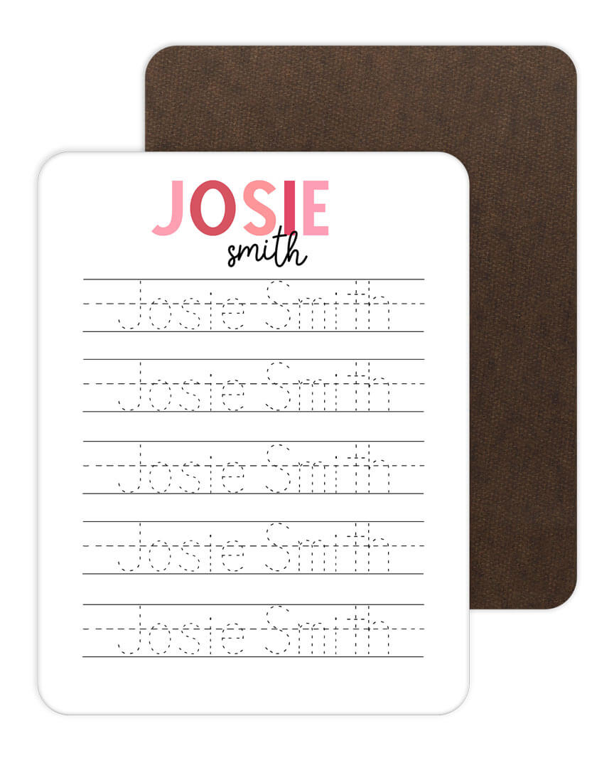 personalized name whiteboard pink