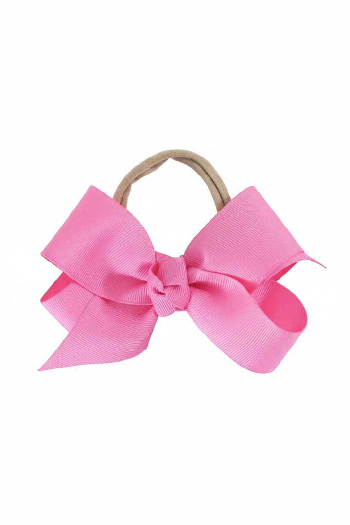 bubblegum pink ribbon bow headband for babies 