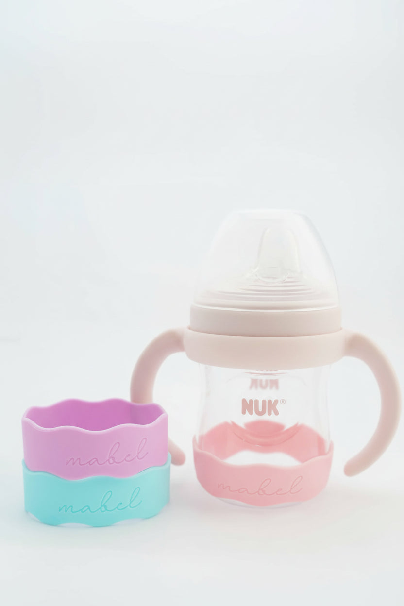 bubblegum script baby bottle labels